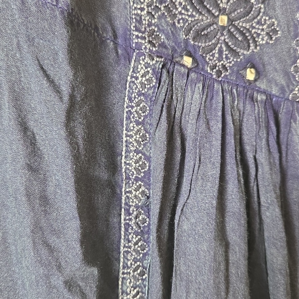 CIENNA Breese Blue Embroidered Dress,SZ S. - Picture 5 of 7